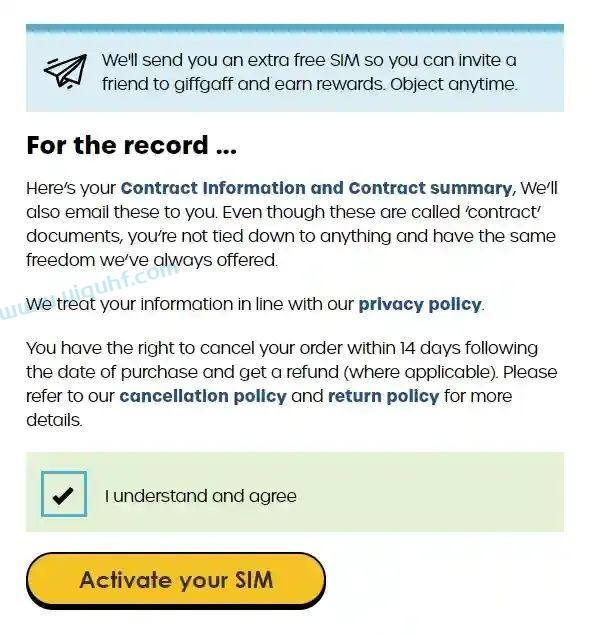 giffgaff activate sim